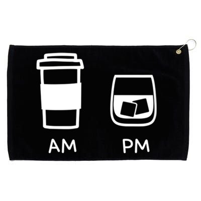 Big And Tall Am To Pm Coffee Whisky Rum Tequila Vodka Grommeted Golf Towel