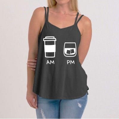 Big And Tall Am To Pm Coffee Whisky Rum Tequila Vodka Women's Strappy Tank