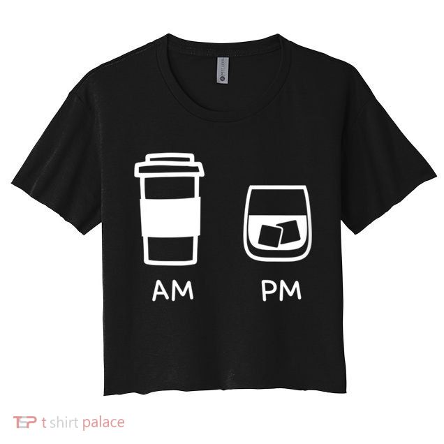 Big And Tall Am To Pm Coffee Whisky Rum Tequila Vodka Crop Top