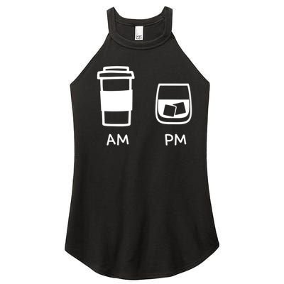 Big And Tall Am To Pm Coffee Whisky Rum Tequila Vodka Women's Perfect Tri Rocker Tank