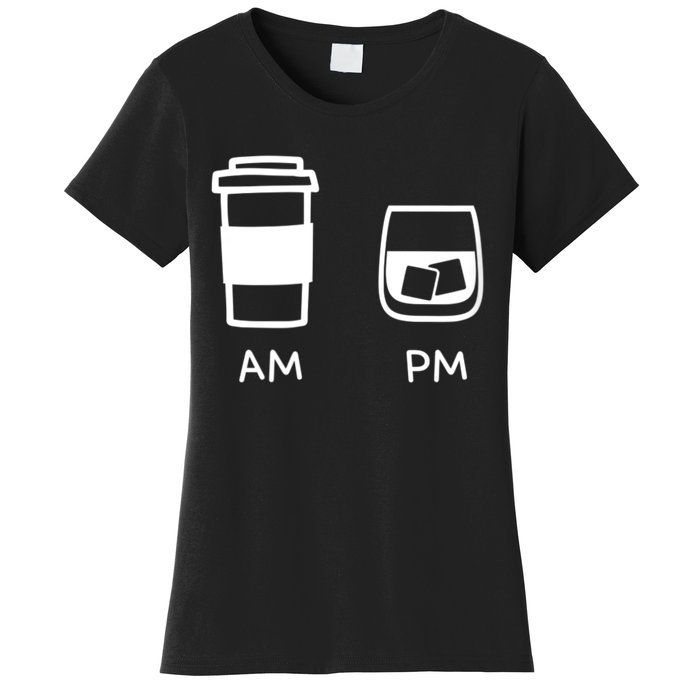 Big And Tall Am To Pm Coffee Whisky Rum Tequila Vodka Women's T-Shirt