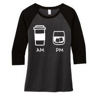 Big And Tall Am To Pm Coffee Whisky Rum Tequila Vodka Women's Tri-Blend 3/4-Sleeve Raglan Shirt