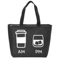Big And Tall Am To Pm Coffee Whisky Rum Tequila Vodka Zip Tote Bag
