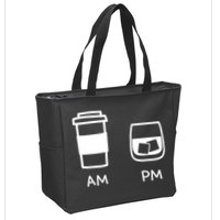 Big And Tall Am To Pm Coffee Whisky Rum Tequila Vodka Zip Tote Bag
