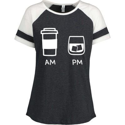 Big And Tall Am To Pm Coffee Whisky Rum Tequila Vodka Enza Ladies Jersey Colorblock Tee