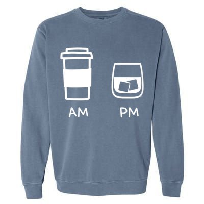 Big And Tall Am To Pm Coffee Whisky Rum Tequila Vodka Garment-Dyed Sweatshirt