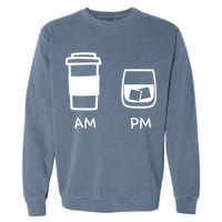 Big And Tall Am To Pm Coffee Whisky Rum Tequila Vodka Garment-Dyed Sweatshirt