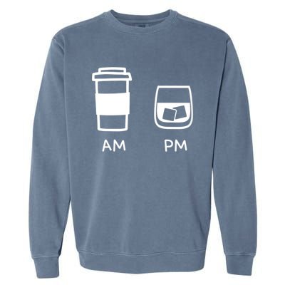 Big And Tall Am To Pm Coffee Whisky Rum Tequila Vodka Garment-Dyed Sweatshirt