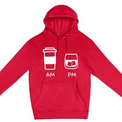 Big And Tall Am To Pm Coffee Whisky Rum Tequila Vodka Premium Pullover Hoodie