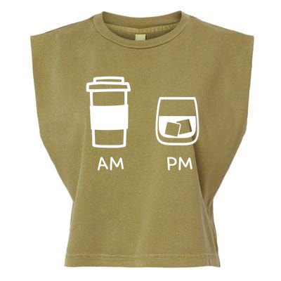 Big And Tall Am To Pm Coffee Whisky Rum Tequila Vodka Garment-Dyed Women's Muscle Tee