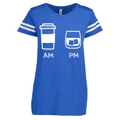 Big And Tall Am To Pm Coffee Whisky Rum Tequila Vodka Enza Ladies Jersey Football T-Shirt