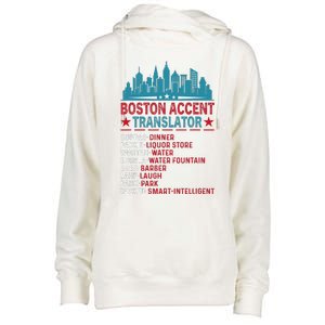 Boston Accent Translator Funny Bostonians Slang Womens Funnel Neck Pullover Hood