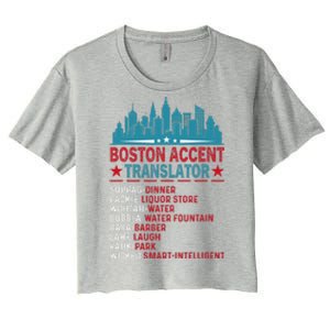 Boston Accent Translator Funny Bostonians Slang Women's Crop Top Tee