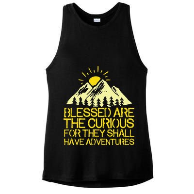 Blessed Are The Curious For They Shall Have Adventures Ladies PosiCharge Tri-Blend Wicking Tank