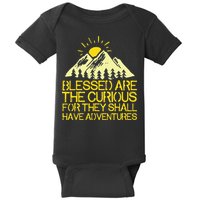 Blessed Are The Curious For They Shall Have Adventures Baby Bodysuit