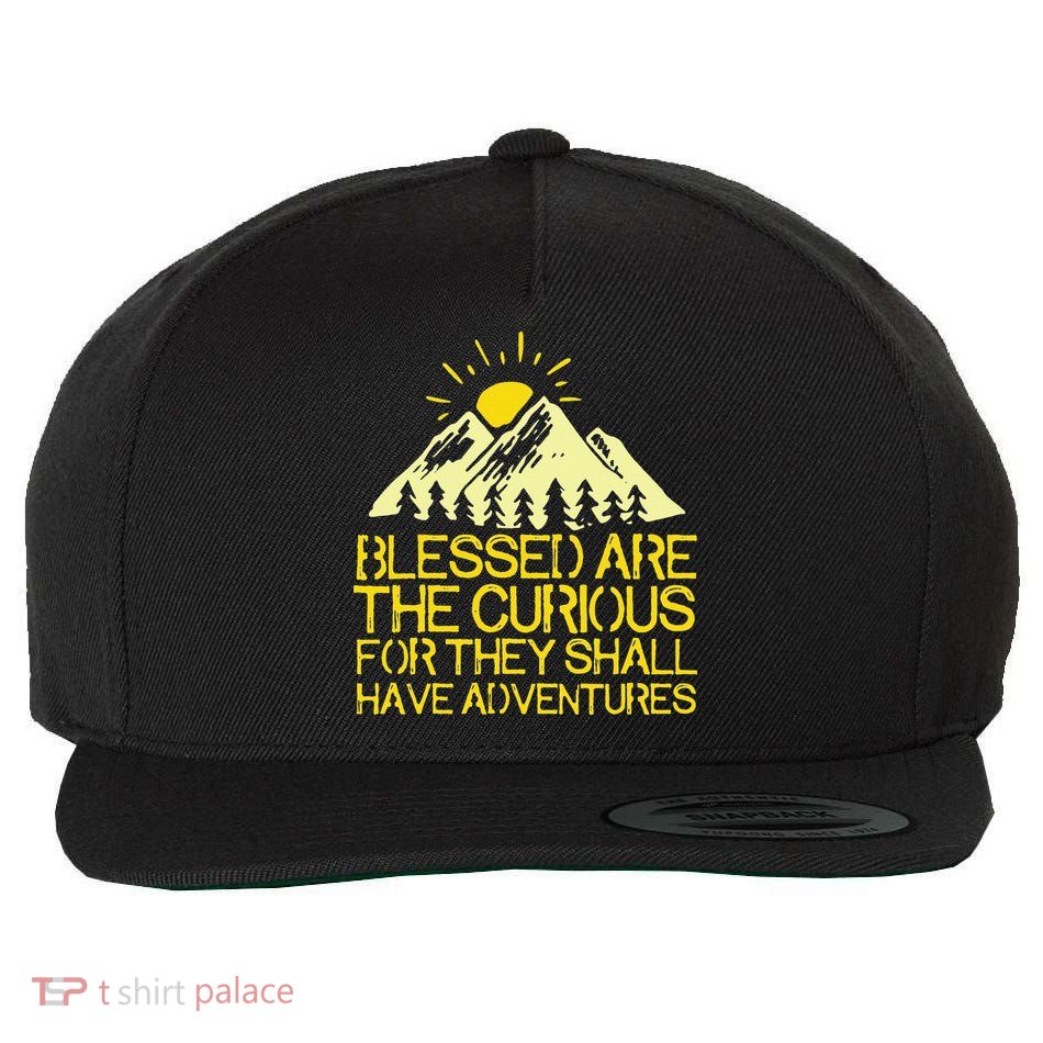 Blessed Are The Curious For They Shall Have Adventures Wool Snapback Cap