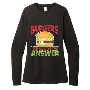 Burgers Are The Answer Bbq Hamburger Cookout Meat Eater Great Gift Womens CVC Long Sleeve Shirt