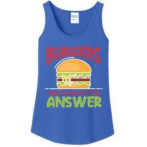 Burgers Are The Answer Bbq Hamburger Cookout Meat Eater Great Gift Ladies Essential Tank