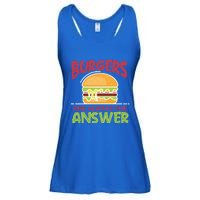 Burgers Are The Answer Bbq Hamburger Cookout Meat Eater Great Gift Ladies Essential Flowy Tank