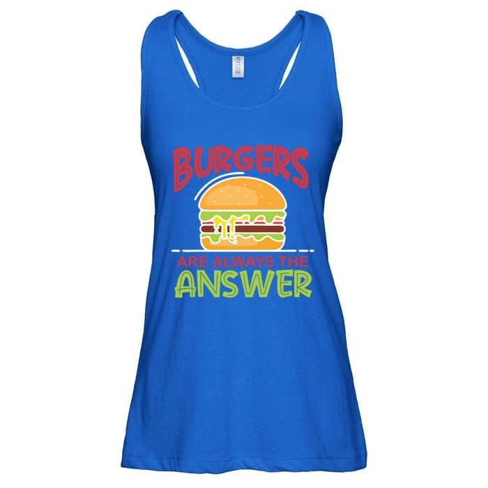 Burgers Are The Answer Bbq Hamburger Cookout Meat Eater Great Gift Ladies Essential Flowy Tank