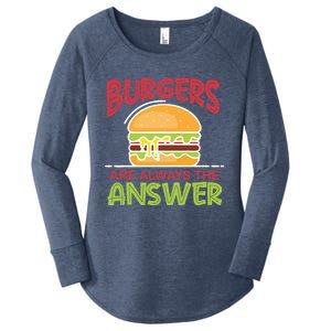 Burgers Are The Answer Bbq Hamburger Cookout Meat Eater Great Gift Women's Perfect Tri Tunic Long Sleeve Shirt