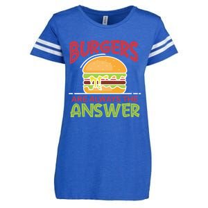 Burgers Are The Answer Bbq Hamburger Cookout Meat Eater Great Gift Enza Ladies Jersey Football T-Shirt