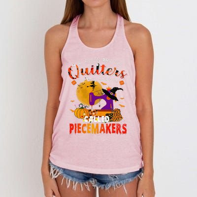 Blessed Are The Quilters For They Shall Be Called Piecemaker Women's Knotted Racerback Tank