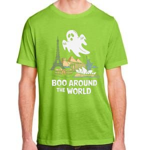 Boo Around The World Halloween Travel Enthusiast Design Adult ChromaSoft Performance T-Shirt