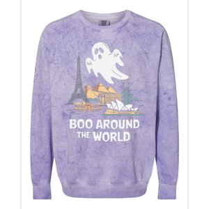 Boo Around The World Halloween Travel Enthusiast Design Colorblast Crewneck Sweatshirt