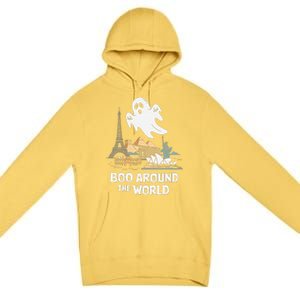 Boo Around The World Halloween Travel Enthusiast Design Premium Pullover Hoodie