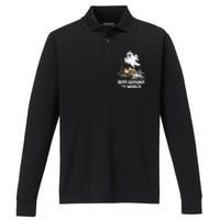 Boo Around The World Halloween Travel Enthusiast Design Performance Long Sleeve Polo