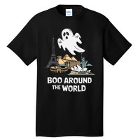 Boo Around The World Halloween Travel Enthusiast Design Tall T-Shirt