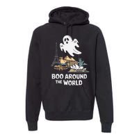 Boo Around The World Halloween Travel Enthusiast Design Premium Hoodie