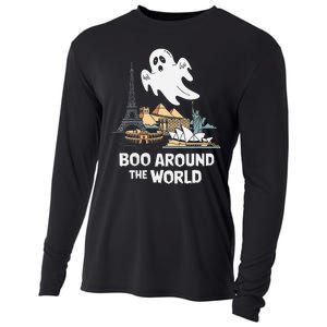 Boo Around The World Halloween Travel Enthusiast Design Cooling Performance Long Sleeve Crew