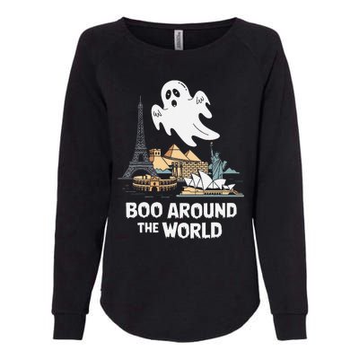 Boo Around The World Halloween Travel Enthusiast Design Womens California Wash Sweatshirt