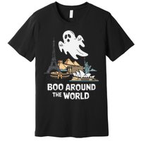 Boo Around The World Halloween Travel Enthusiast Design Premium T-Shirt