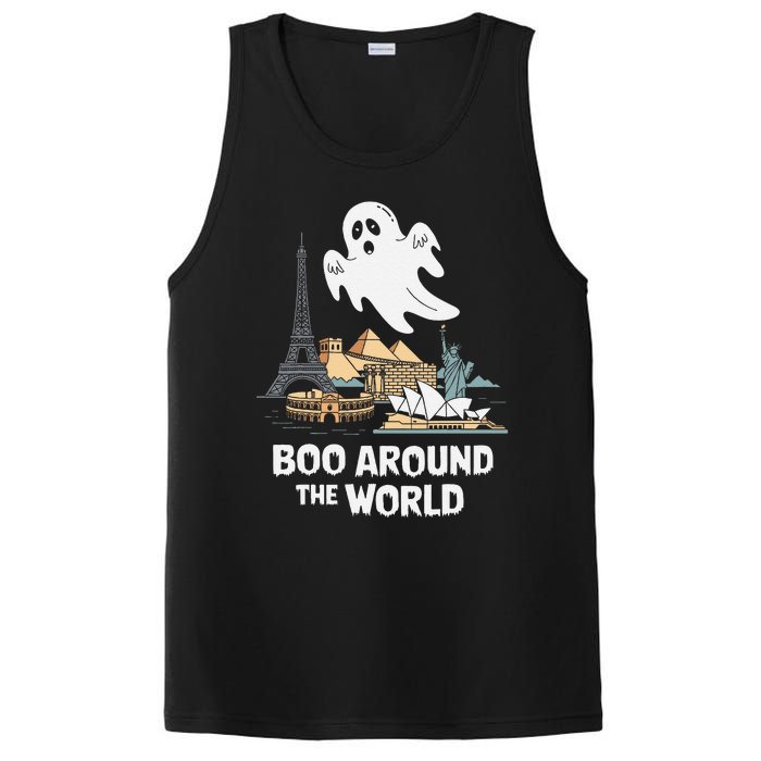 Boo Around The World Halloween Travel Enthusiast Design PosiCharge Competitor Tank