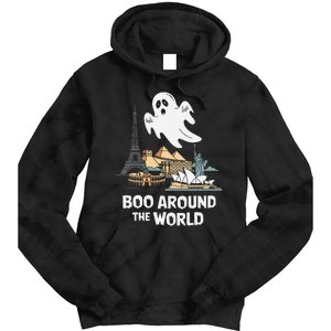 Boo Around The World Halloween Travel Enthusiast Design Tie Dye Hoodie