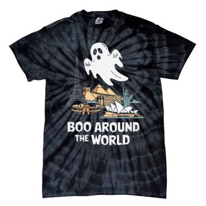 Boo Around The World Halloween Travel Enthusiast Design Tie-Dye T-Shirt