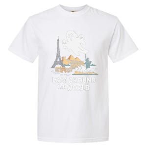 Boo Around The World Halloween Travel Enthusiast Design Garment-Dyed Heavyweight T-Shirt