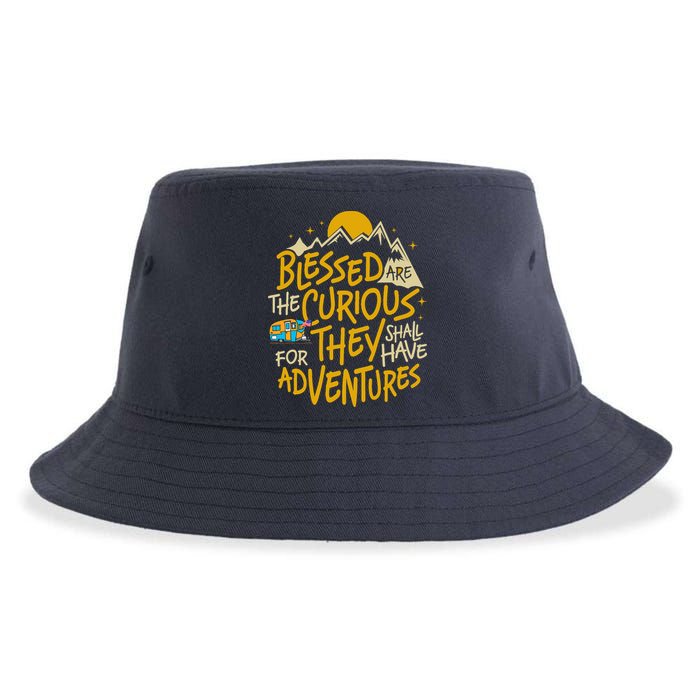 Blessed Are The Curious For They Shall Have Adventures Sustainable Bucket Hat
