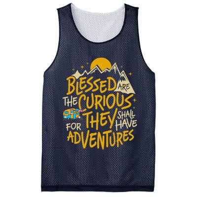 Blessed Are The Curious For They Shall Have Adventures Mesh Reversible Basketball Jersey Tank