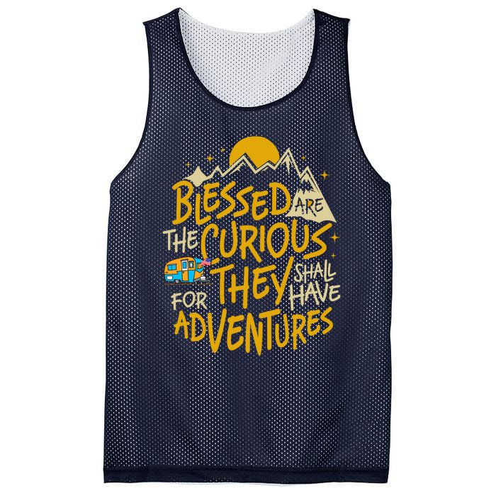 Blessed Are The Curious For They Shall Have Adventures Mesh Reversible Basketball Jersey Tank