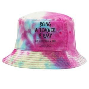 Being A Teacher Is Easy Tie-Dyed Bucket Hat