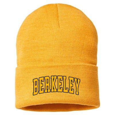 Berkeley Arched Text Yellow Berkeley Sustainable Knit Beanie