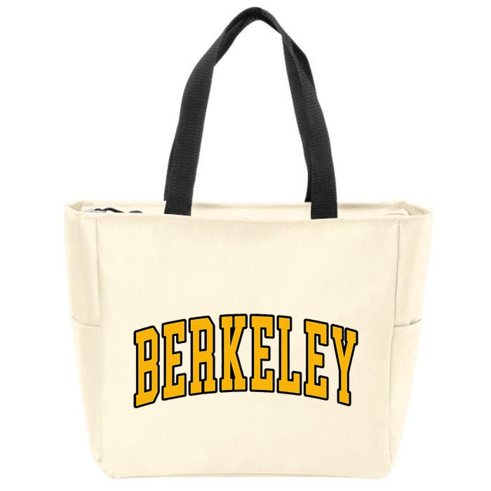 Berkeley Arched Text Yellow Berkeley Zip Tote Bag