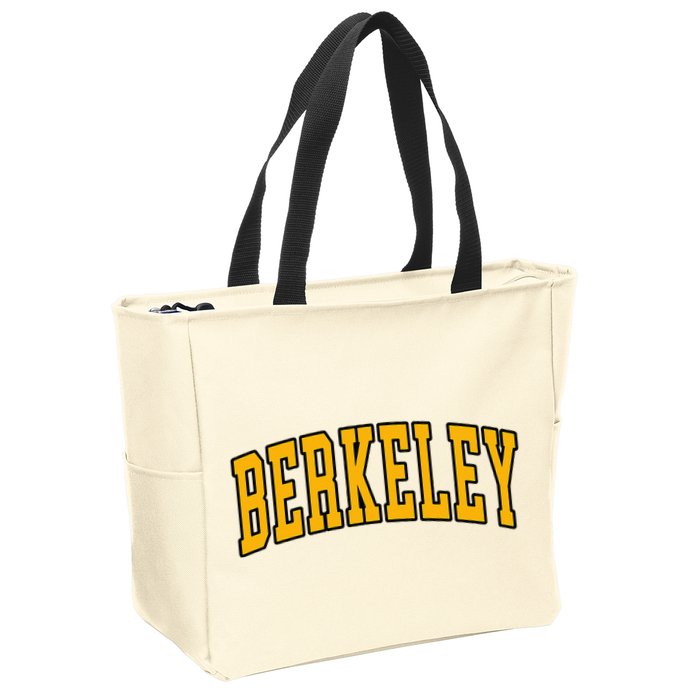 Berkeley Arched Text Yellow Berkeley Zip Tote Bag