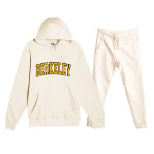 Berkeley Arched Text Yellow Berkeley Premium Hooded Sweatsuit Set