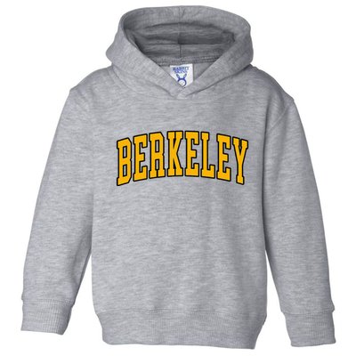 Berkeley Arched Text Yellow Berkeley Toddler Hoodie