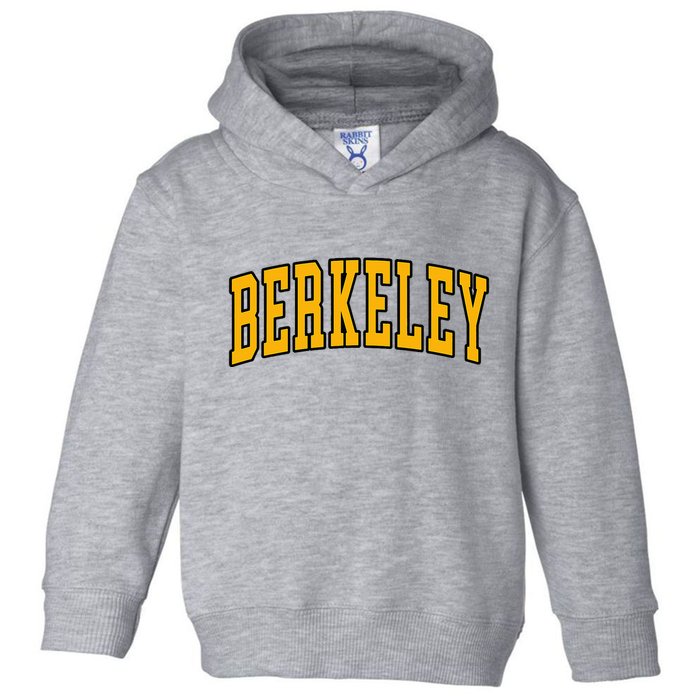 Berkeley Arched Text Yellow Berkeley Toddler Hoodie